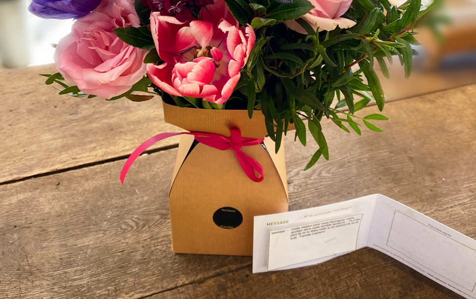 Image de fleur avec carte